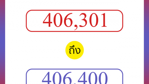 วิธีนับตัวเลขภาษาอังกฤษ 406301 ถึง 406400 เอาไว้คุยกับชาวต่างชาติ