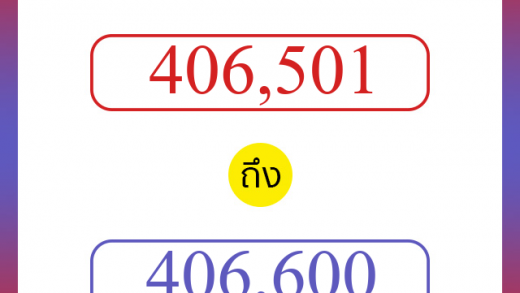 วิธีนับตัวเลขภาษาอังกฤษ 406501 ถึง 406600 เอาไว้คุยกับชาวต่างชาติ