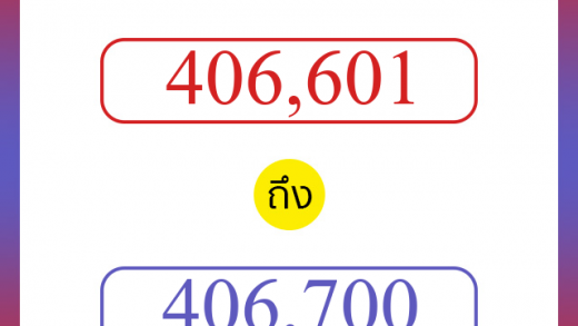 วิธีนับตัวเลขภาษาอังกฤษ 406601 ถึง 406700 เอาไว้คุยกับชาวต่างชาติ