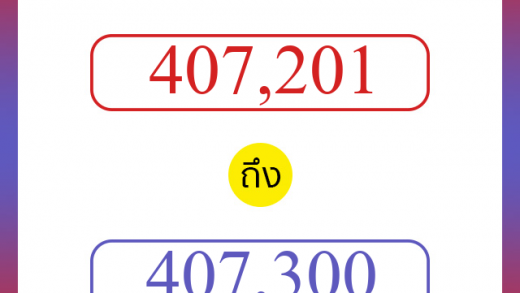 วิธีนับตัวเลขภาษาอังกฤษ 407201 ถึง 407300 เอาไว้คุยกับชาวต่างชาติ