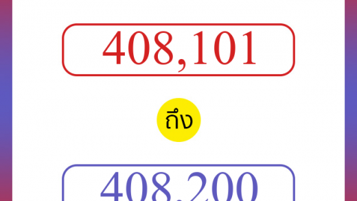 วิธีนับตัวเลขภาษาอังกฤษ 408101 ถึง 408200 เอาไว้คุยกับชาวต่างชาติ