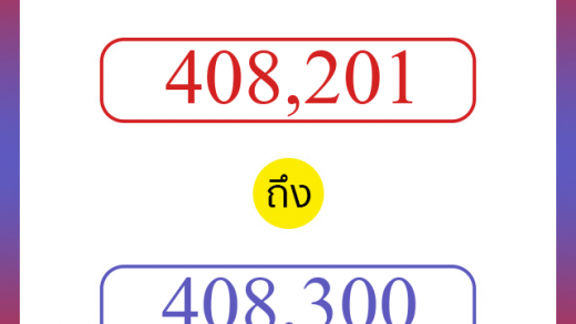 วิธีนับตัวเลขภาษาอังกฤษ 408201 ถึง 408300 เอาไว้คุยกับชาวต่างชาติ