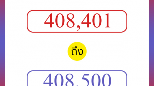 วิธีนับตัวเลขภาษาอังกฤษ 408401 ถึง 408500 เอาไว้คุยกับชาวต่างชาติ