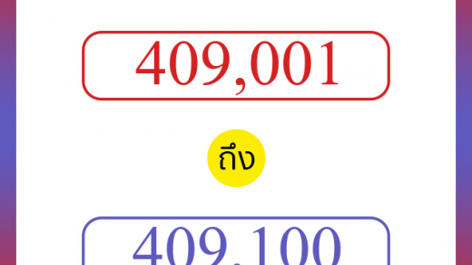 วิธีนับตัวเลขภาษาอังกฤษ 409001 ถึง 409100 เอาไว้คุยกับชาวต่างชาติ