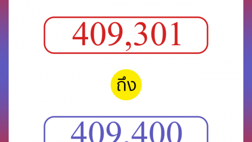 วิธีนับตัวเลขภาษาอังกฤษ 409301 ถึง 409400 เอาไว้คุยกับชาวต่างชาติ