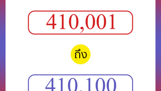 วิธีนับตัวเลขภาษาอังกฤษ 410001 ถึง 410100 เอาไว้คุยกับชาวต่างชาติ