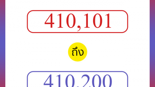 วิธีนับตัวเลขภาษาอังกฤษ 410101 ถึง 410200 เอาไว้คุยกับชาวต่างชาติ