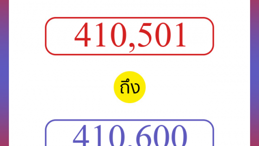 วิธีนับตัวเลขภาษาอังกฤษ 410501 ถึง 410600 เอาไว้คุยกับชาวต่างชาติ