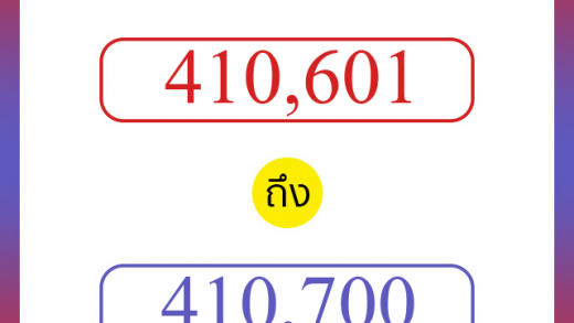 วิธีนับตัวเลขภาษาอังกฤษ 410601 ถึง 410700 เอาไว้คุยกับชาวต่างชาติ