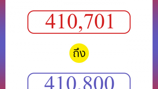 วิธีนับตัวเลขภาษาอังกฤษ 410701 ถึง 410800 เอาไว้คุยกับชาวต่างชาติ