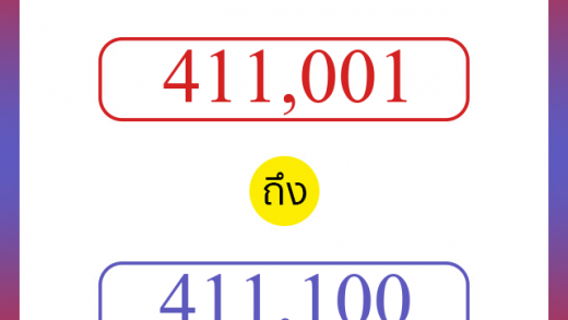 วิธีนับตัวเลขภาษาอังกฤษ 411001 ถึง 411100 เอาไว้คุยกับชาวต่างชาติ