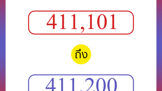 วิธีนับตัวเลขภาษาอังกฤษ 411101 ถึง 411200 เอาไว้คุยกับชาวต่างชาติ