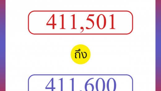 วิธีนับตัวเลขภาษาอังกฤษ 411501 ถึง 411600 เอาไว้คุยกับชาวต่างชาติ