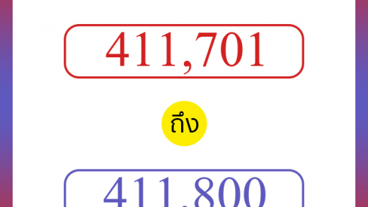 วิธีนับตัวเลขภาษาอังกฤษ 411701 ถึง 411800 เอาไว้คุยกับชาวต่างชาติ