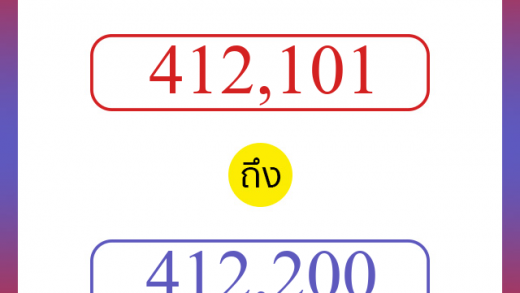 วิธีนับตัวเลขภาษาอังกฤษ 412101 ถึง 412200 เอาไว้คุยกับชาวต่างชาติ