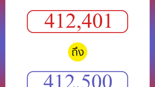 วิธีนับตัวเลขภาษาอังกฤษ 412401 ถึง 412500 เอาไว้คุยกับชาวต่างชาติ