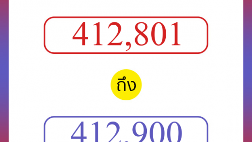 วิธีนับตัวเลขภาษาอังกฤษ 412801 ถึง 412900 เอาไว้คุยกับชาวต่างชาติ