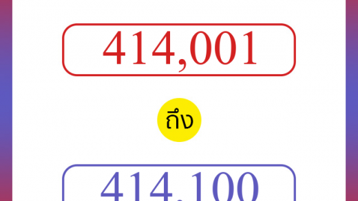 วิธีนับตัวเลขภาษาอังกฤษ 414001 ถึง 414100 เอาไว้คุยกับชาวต่างชาติ