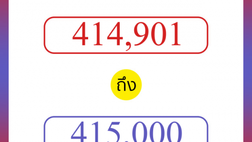 วิธีนับตัวเลขภาษาอังกฤษ 414901 ถึง 415000 เอาไว้คุยกับชาวต่างชาติ