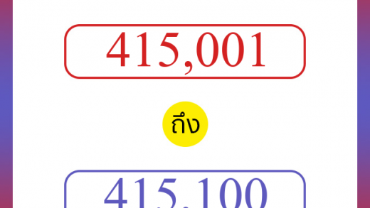 วิธีนับตัวเลขภาษาอังกฤษ 415001 ถึง 415100 เอาไว้คุยกับชาวต่างชาติ