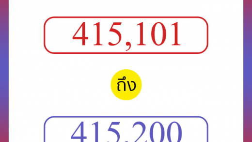 วิธีนับตัวเลขภาษาอังกฤษ 415101 ถึง 415200 เอาไว้คุยกับชาวต่างชาติ