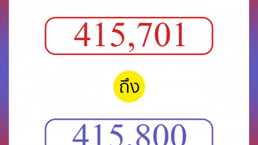 วิธีนับตัวเลขภาษาอังกฤษ 415701 ถึง 415800 เอาไว้คุยกับชาวต่างชาติ