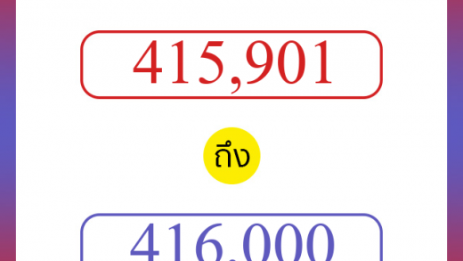 วิธีนับตัวเลขภาษาอังกฤษ 415901 ถึง 416000 เอาไว้คุยกับชาวต่างชาติ