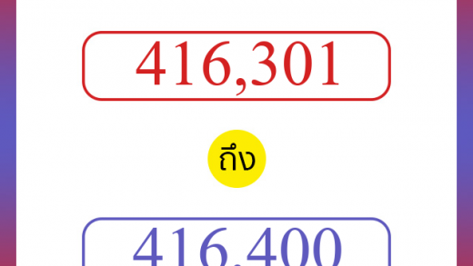 วิธีนับตัวเลขภาษาอังกฤษ 416301 ถึง 416400 เอาไว้คุยกับชาวต่างชาติ