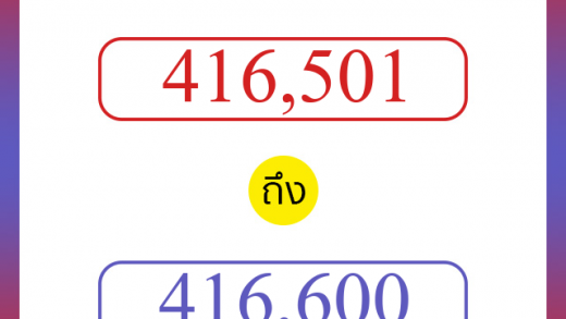 วิธีนับตัวเลขภาษาอังกฤษ 416501 ถึง 416600 เอาไว้คุยกับชาวต่างชาติ