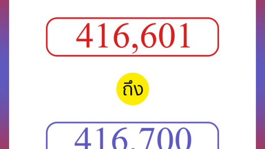 วิธีนับตัวเลขภาษาอังกฤษ 416601 ถึง 416700 เอาไว้คุยกับชาวต่างชาติ