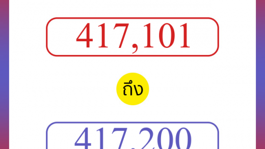 วิธีนับตัวเลขภาษาอังกฤษ 417101 ถึง 417200 เอาไว้คุยกับชาวต่างชาติ