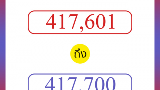 วิธีนับตัวเลขภาษาอังกฤษ 417601 ถึง 417700 เอาไว้คุยกับชาวต่างชาติ