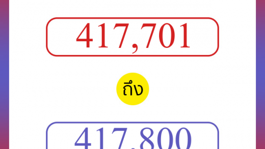 วิธีนับตัวเลขภาษาอังกฤษ 417701 ถึง 417800 เอาไว้คุยกับชาวต่างชาติ