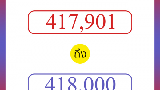 วิธีนับตัวเลขภาษาอังกฤษ 417901 ถึง 418000 เอาไว้คุยกับชาวต่างชาติ