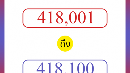 วิธีนับตัวเลขภาษาอังกฤษ 418001 ถึง 418100 เอาไว้คุยกับชาวต่างชาติ