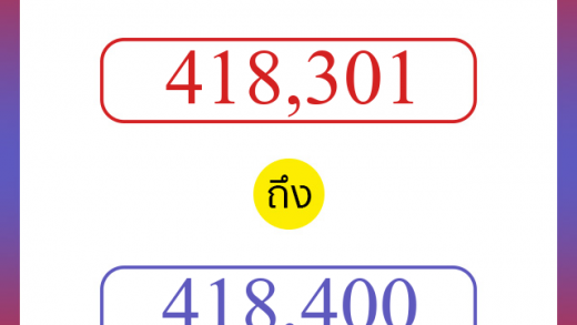 วิธีนับตัวเลขภาษาอังกฤษ 418301 ถึง 418400 เอาไว้คุยกับชาวต่างชาติ