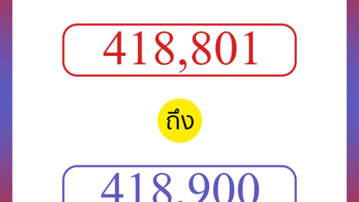 วิธีนับตัวเลขภาษาอังกฤษ 418801 ถึง 418900 เอาไว้คุยกับชาวต่างชาติ