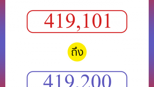 วิธีนับตัวเลขภาษาอังกฤษ 419101 ถึง 419200 เอาไว้คุยกับชาวต่างชาติ