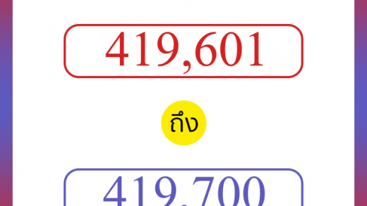 วิธีนับตัวเลขภาษาอังกฤษ 419601 ถึง 419700 เอาไว้คุยกับชาวต่างชาติ