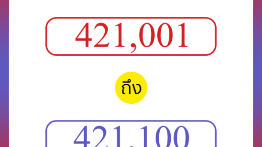 วิธีนับตัวเลขภาษาอังกฤษ 421001 ถึง 421100 เอาไว้คุยกับชาวต่างชาติ