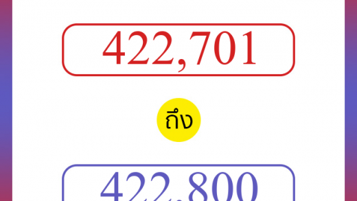 วิธีนับตัวเลขภาษาอังกฤษ 422701 ถึง 422800 เอาไว้คุยกับชาวต่างชาติ