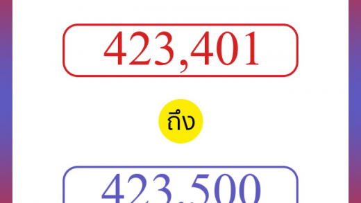 วิธีนับตัวเลขภาษาอังกฤษ 423401 ถึง 423500 เอาไว้คุยกับชาวต่างชาติ