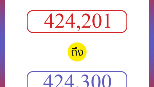 วิธีนับตัวเลขภาษาอังกฤษ 424201 ถึง 424300 เอาไว้คุยกับชาวต่างชาติ