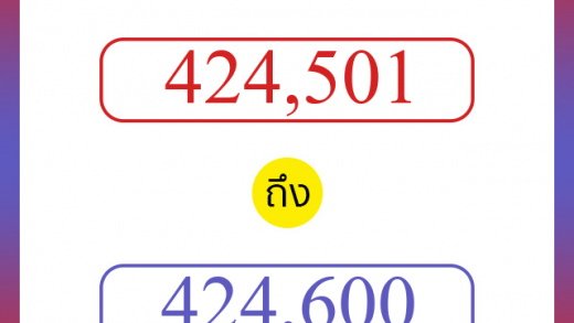 วิธีนับตัวเลขภาษาอังกฤษ 424501 ถึง 424600 เอาไว้คุยกับชาวต่างชาติ