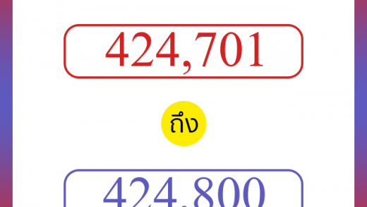 วิธีนับตัวเลขภาษาอังกฤษ 424701 ถึง 424800 เอาไว้คุยกับชาวต่างชาติ