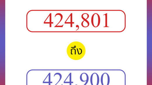 วิธีนับตัวเลขภาษาอังกฤษ 424801 ถึง 424900 เอาไว้คุยกับชาวต่างชาติ