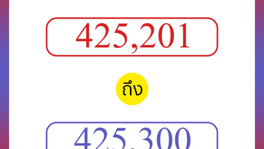 วิธีนับตัวเลขภาษาอังกฤษ 425201 ถึง 425300 เอาไว้คุยกับชาวต่างชาติ