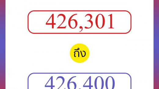 วิธีนับตัวเลขภาษาอังกฤษ 426301 ถึง 426400 เอาไว้คุยกับชาวต่างชาติ