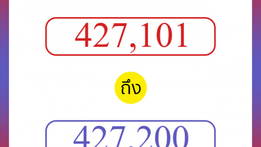 วิธีนับตัวเลขภาษาอังกฤษ 427101 ถึง 427200 เอาไว้คุยกับชาวต่างชาติ