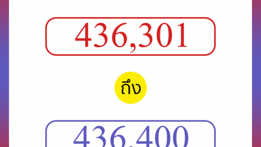 วิธีนับตัวเลขภาษาอังกฤษ 436301 ถึง 436400 เอาไว้คุยกับชาวต่างชาติ